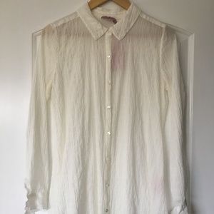 Calypso St. Barth NWT, White Guaze Button Down